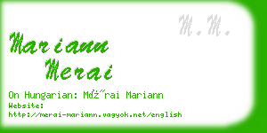 mariann merai business card